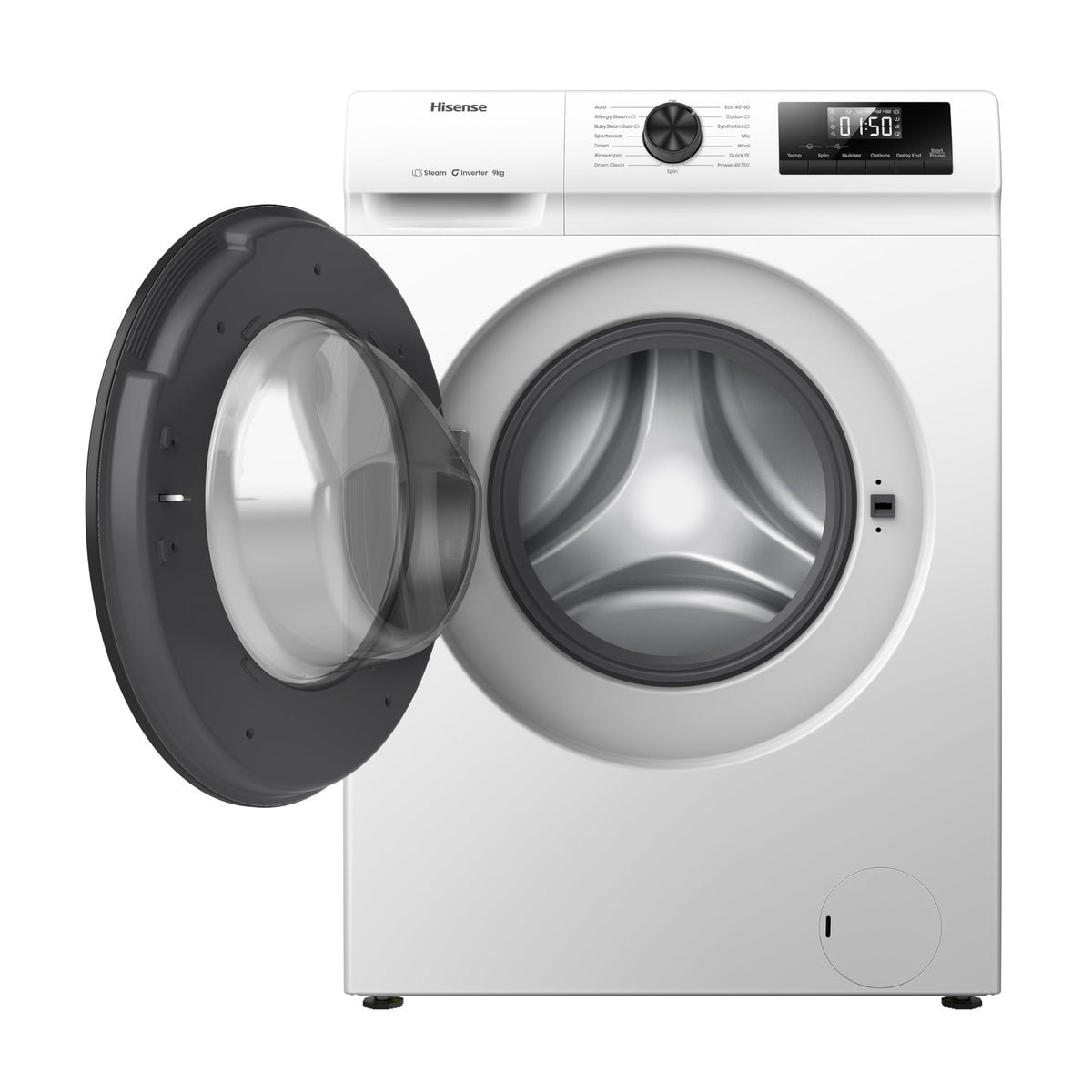 Hisense WF1G7021BW Freestanding 7 KG-Front Load Durable Inverter Washing Machine, Steam Wash-Quick Wash-15 Washing Programs-1200 RPM-White-Energy Rating B