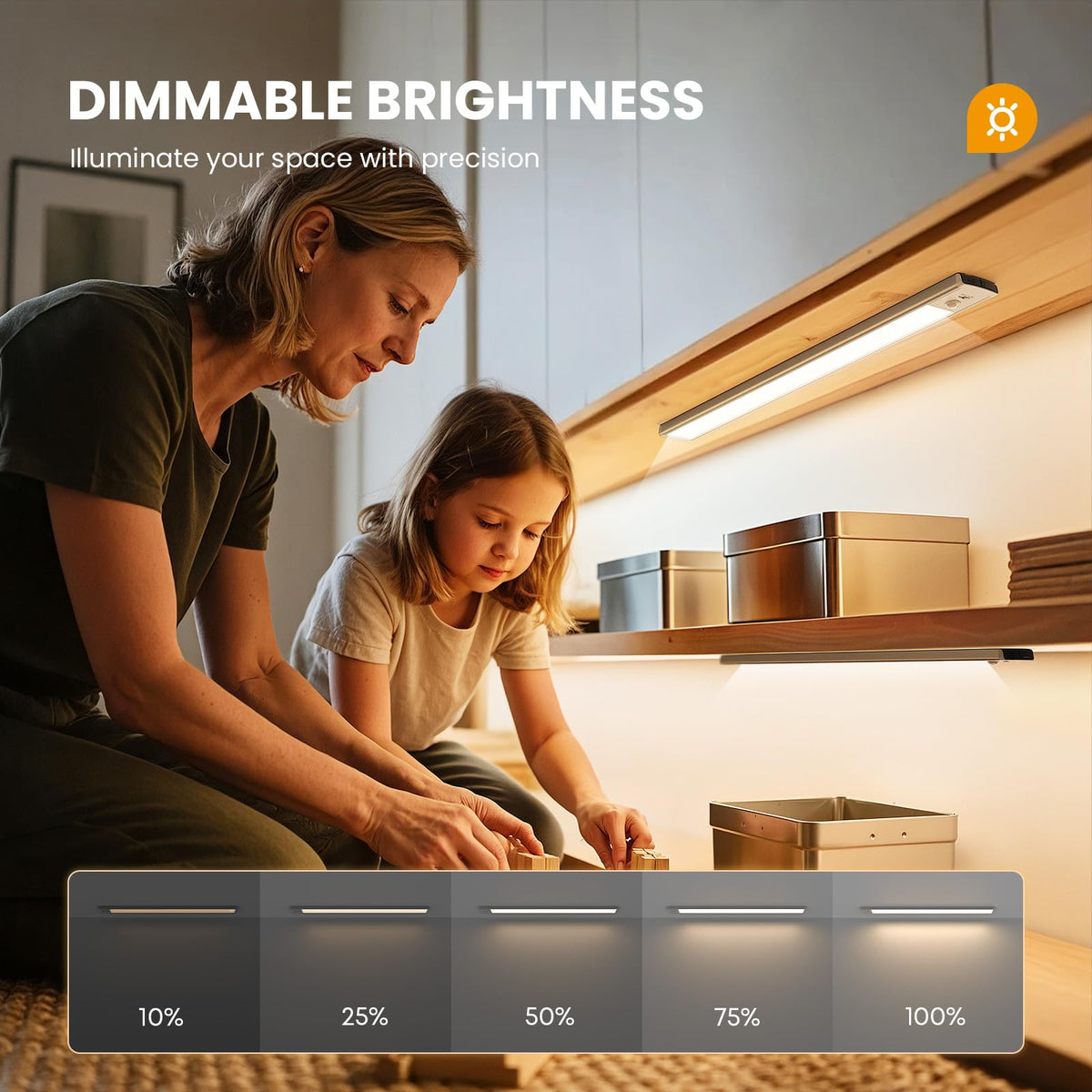 20cm Under Cabinet Kitchen Lights, Motion Sensor Lights Indoor