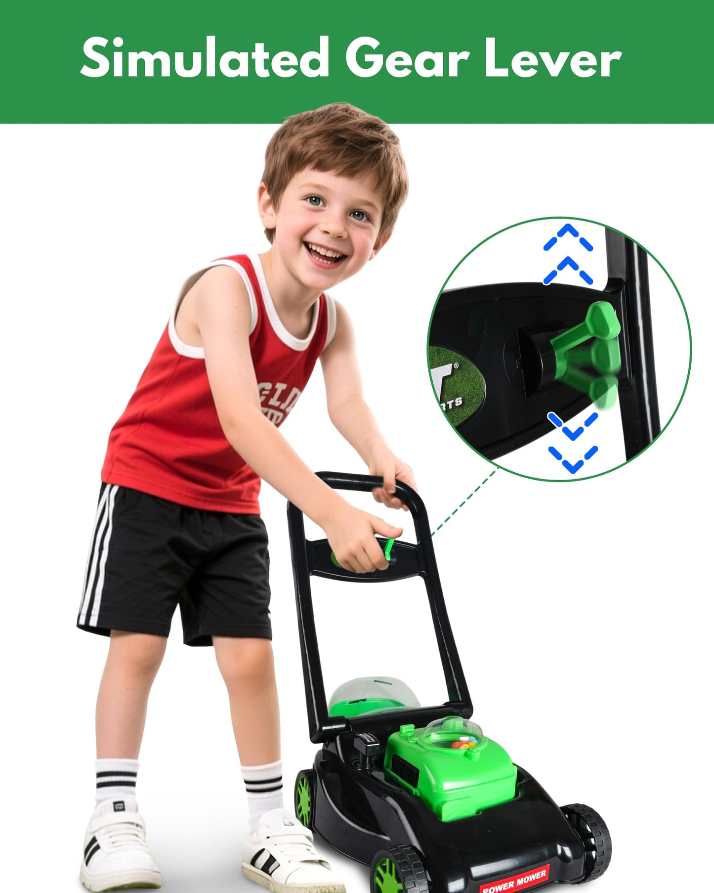 Kids Lawn Mower with Realistic Grass-Cutting Action and Sounds – No Batteries Required | Fun Outdoor Push Toy, Birthday Gift & Holiday Present for 3, 4, 5, 6, 7, 8 Year Old Boys and Girls