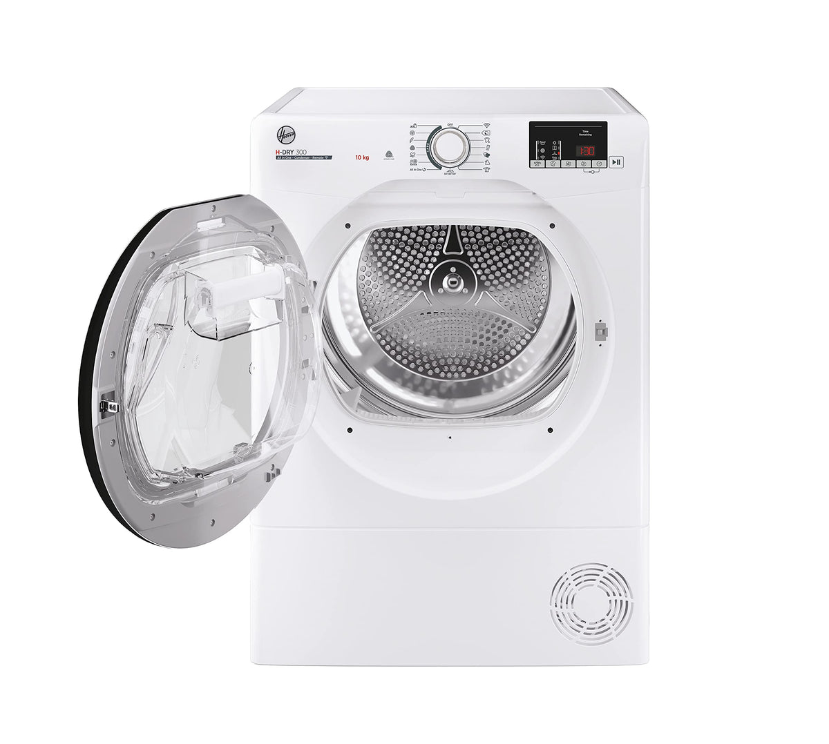 Hoover HLEC8LGB-80 Freestanding Condenser Tumble Dryer, Sensor Dry, 8 kg Load, Black