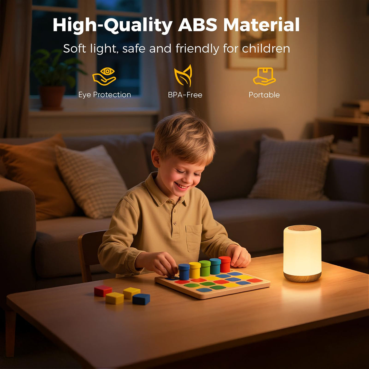 Night Light, Dimmable Touch Bedside Lamp with 256 RGB, Timer, Memory