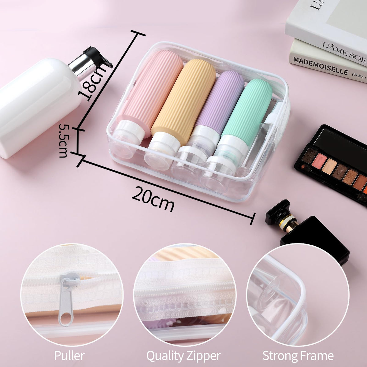 Mrsdry Travel Bottles for Toiletries, 16 Pack Silicone Travel Bottles Set, Leakproof Travel Size Toiletries, BPA Free Travels Containers for Toiletries, Traveler Accessories for Shampoo Conditioner