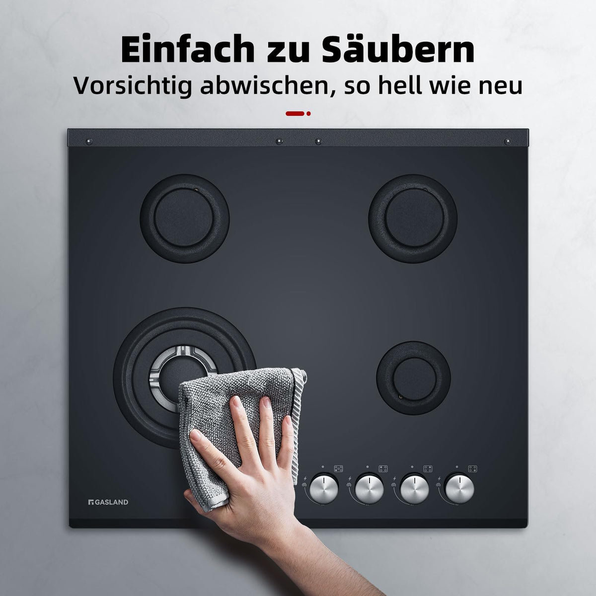 GASLAND GH60SF 60cm Built-in Gas Hob, 4 Burners Stainless Steel Gas Cooktop with Flame Failure Protection, NG/LPG Convertible, 8000W