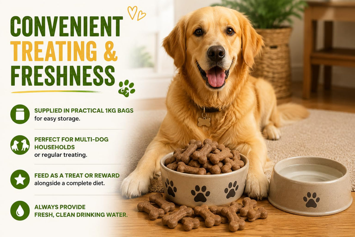 Premium Dog Biscuits Treats 1kg (Charcoal Cobs)