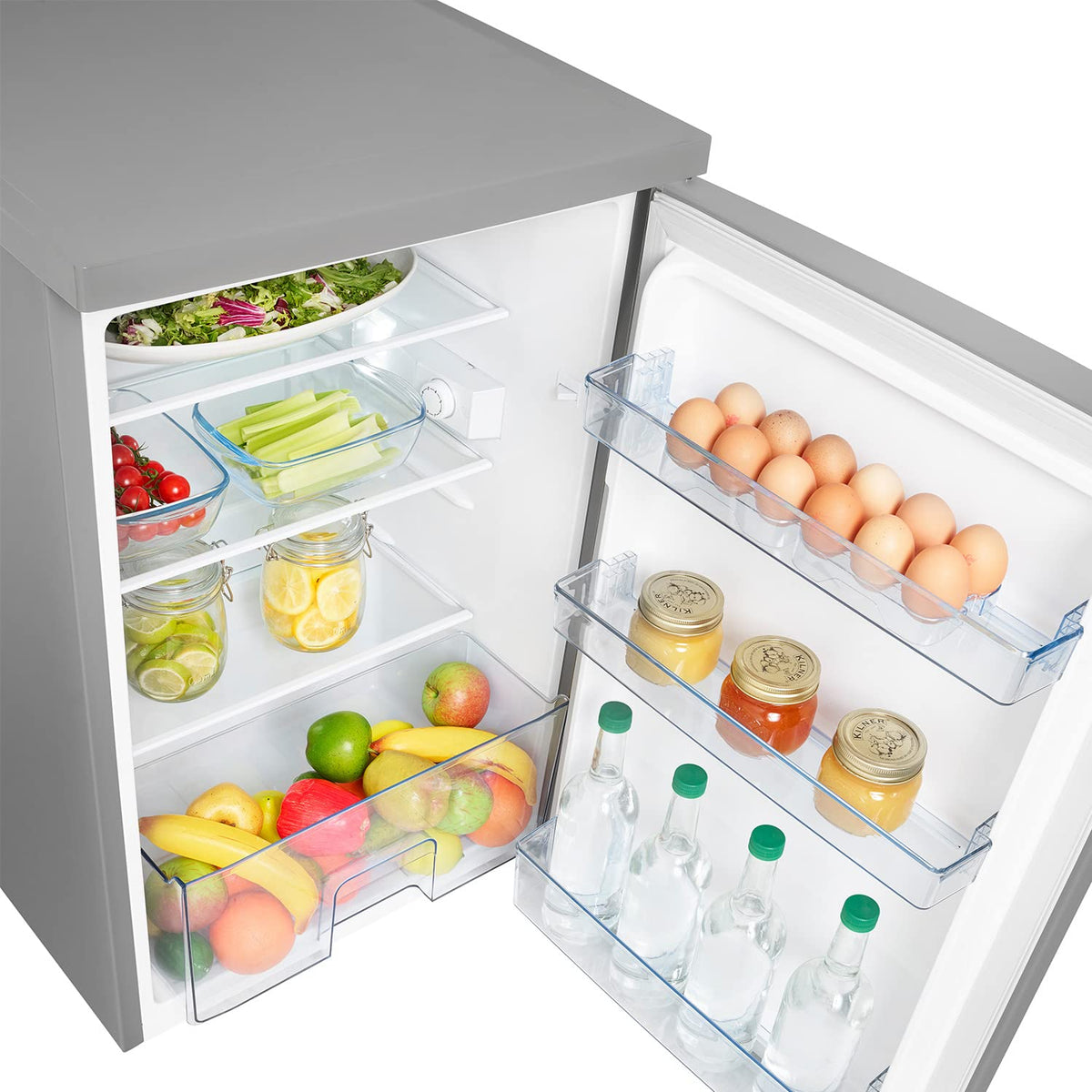Hisense FV105D4BW21 56cm Under-Counter Freezer, 82-Litre Capacity, Reversible Door, 3 Freezer Drawers, White, E Rated