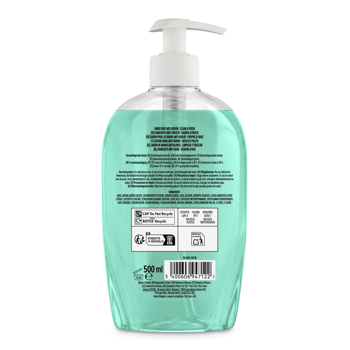 by Amazon Milk & Honey Hand Soap, 4 x 500ml