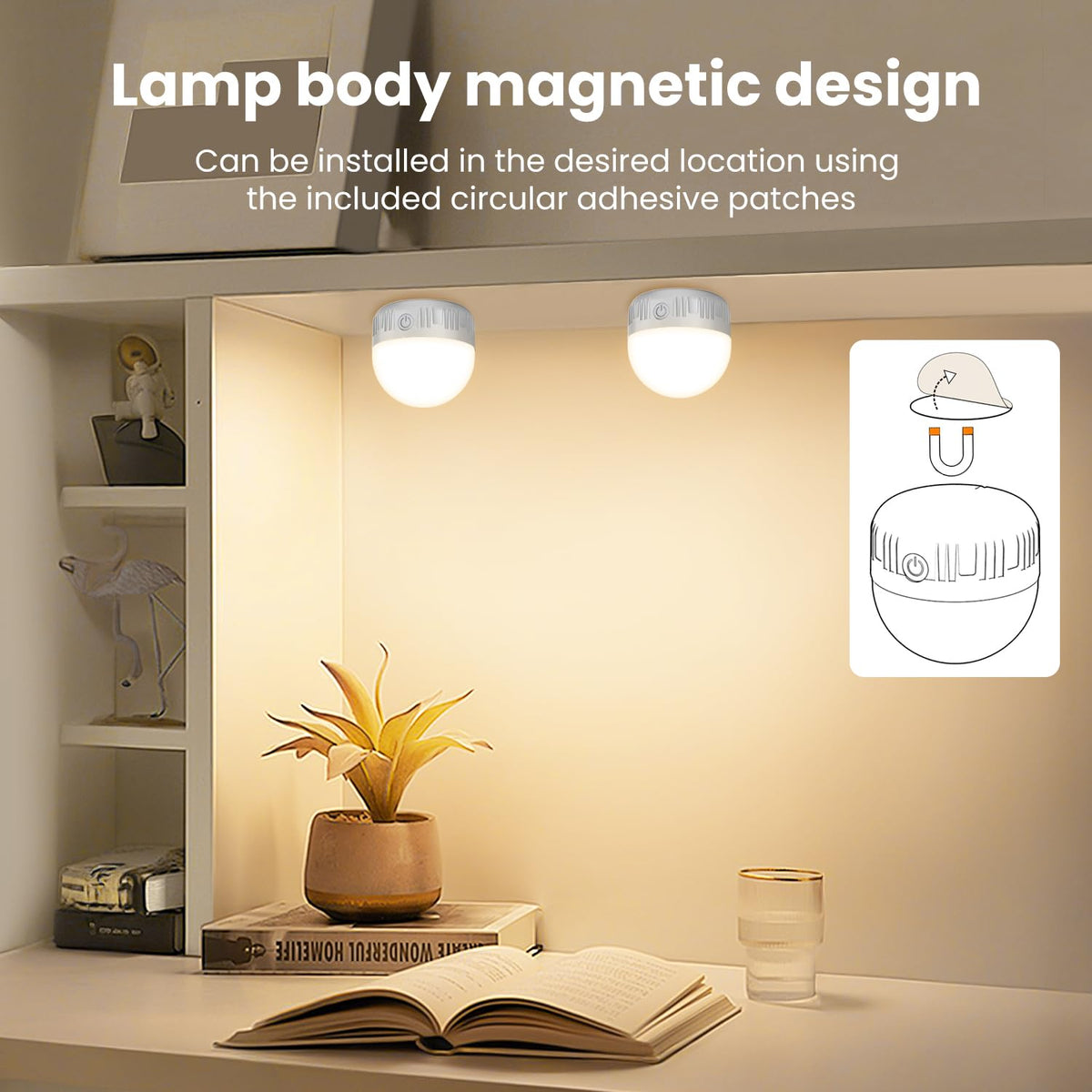 LGMCF E14 Rechargeable Light Bulb, 8W, 3 Colors, Timer, Dimmable, 2 Pack