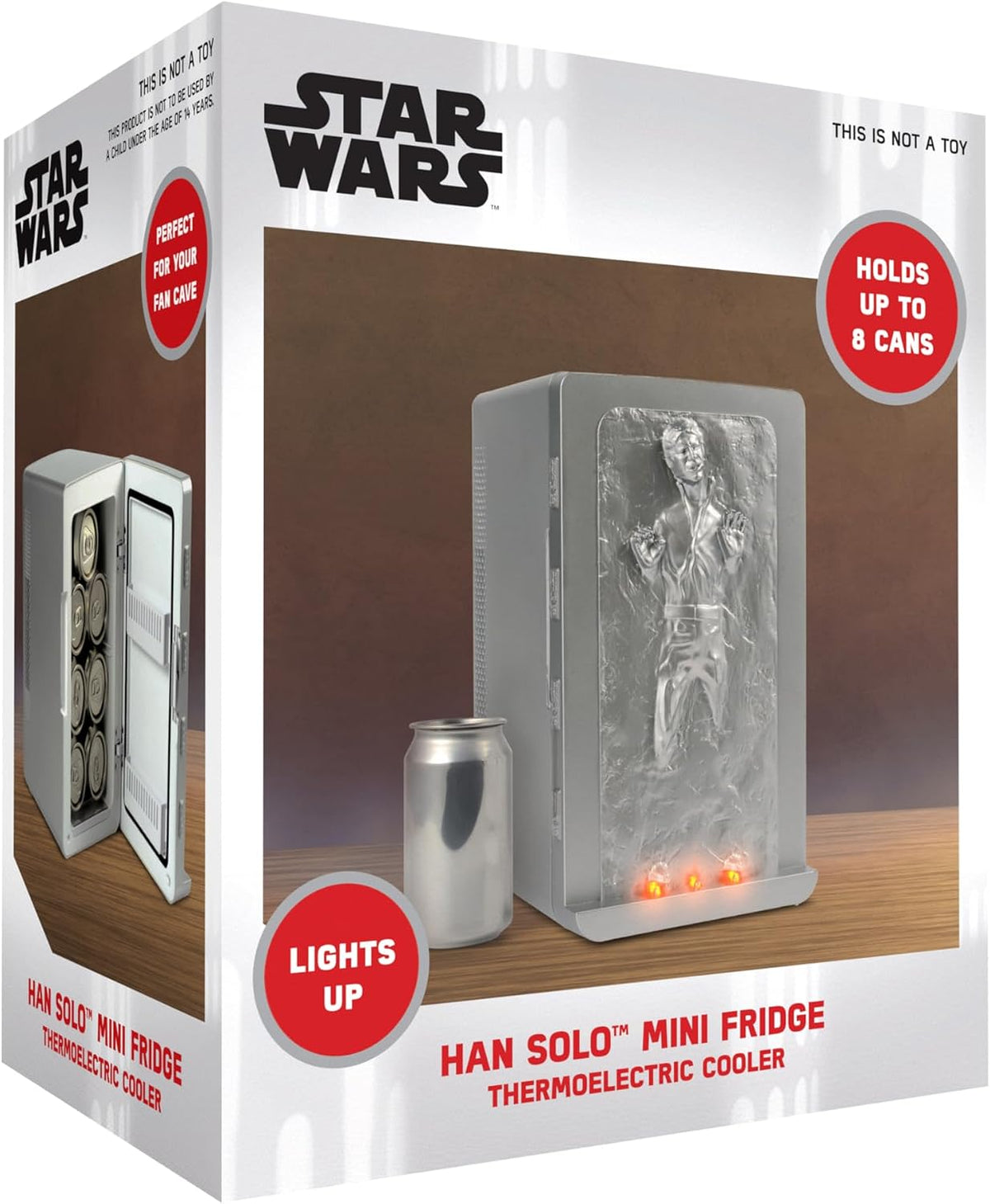 Menkind UKONIC Star Wars Han Solo Carbonite Slab AC/DC Dual Powered Mini Fridge | 8 Can / 4.5 Litre Thermoelectric Chiller