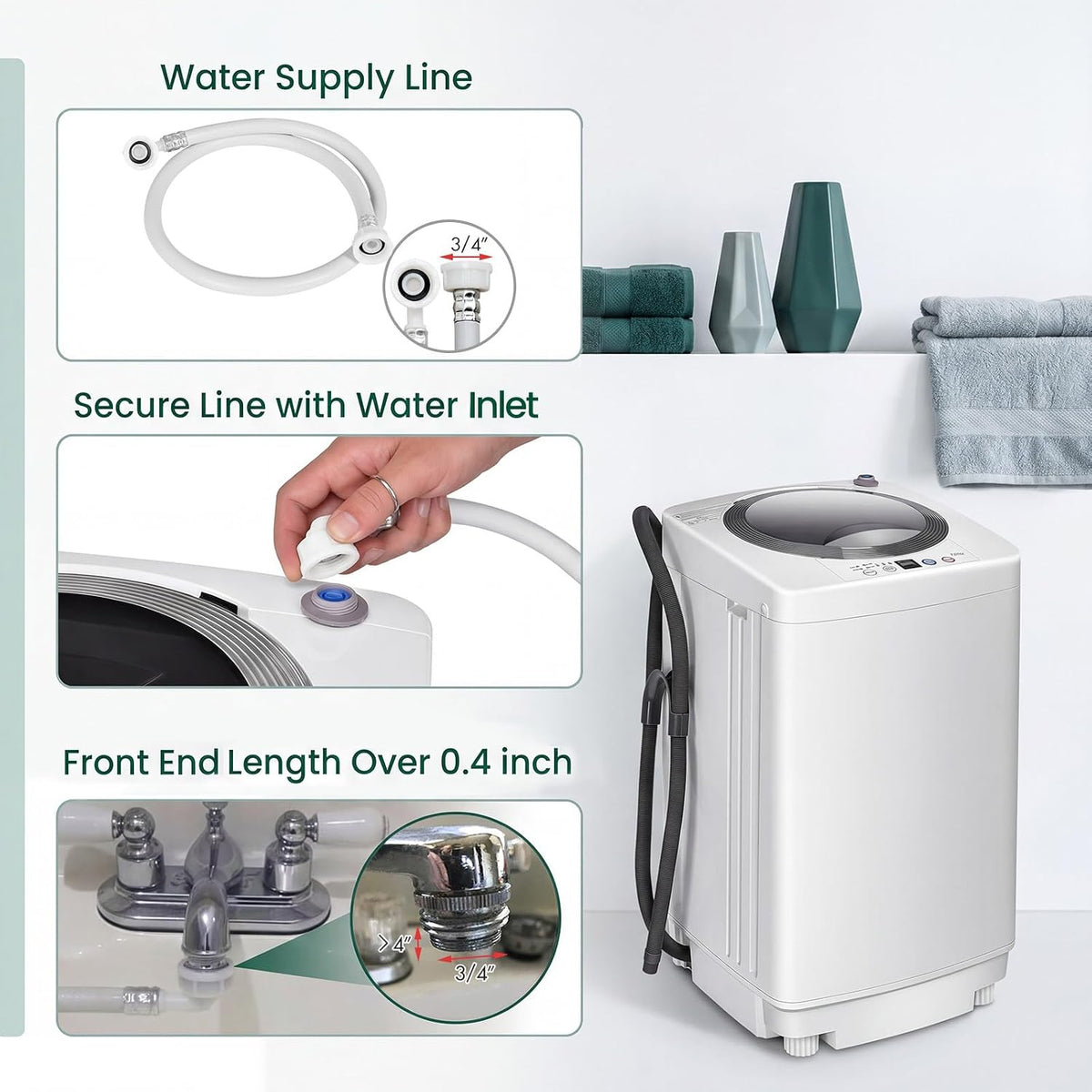 TANGZON 2-in-1 Portable Washing Machine, 3.5kg Mini Washer Spin Dryer