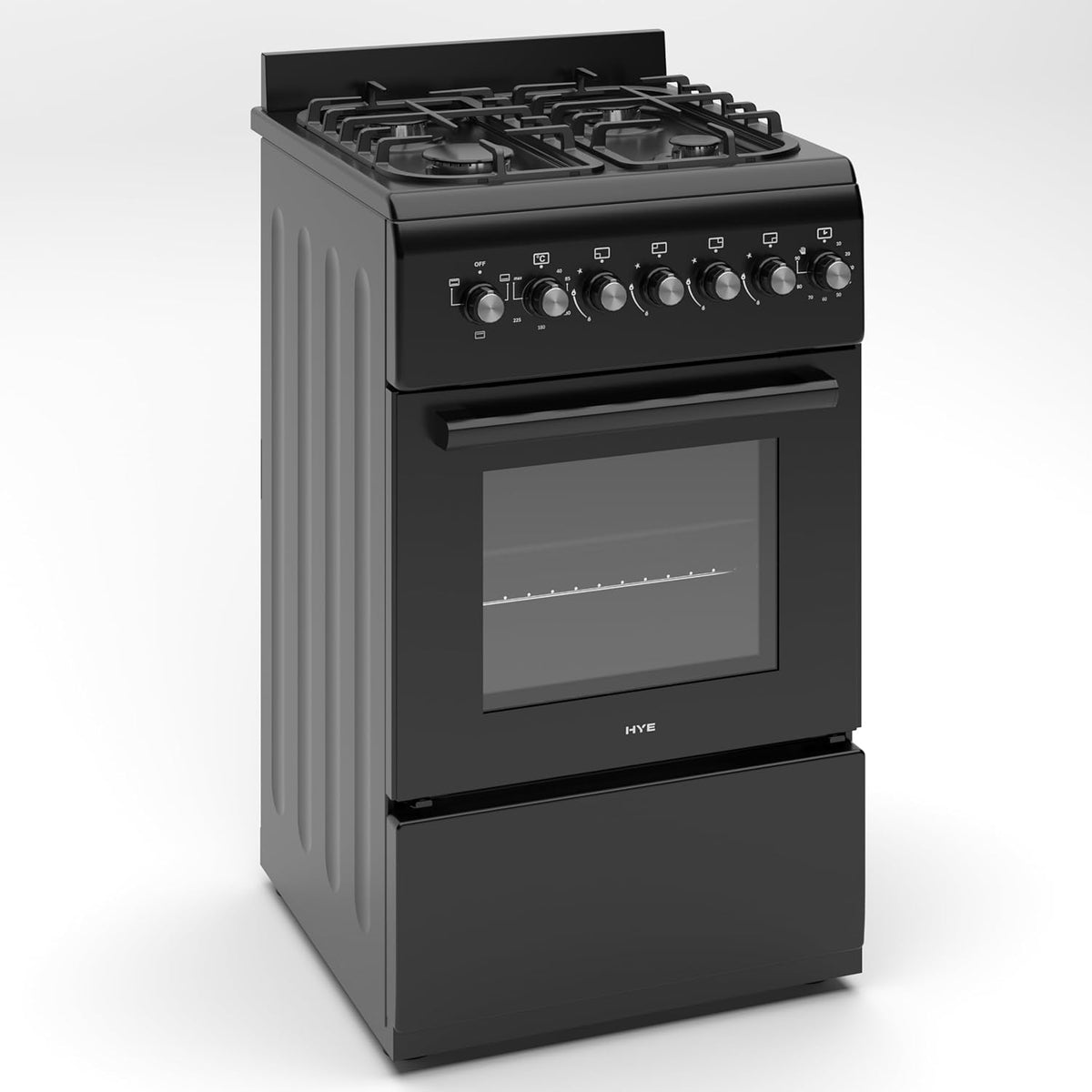 HYE Gas Cooker - Versatile 4 Burner Gas Hob, Electric Oven
