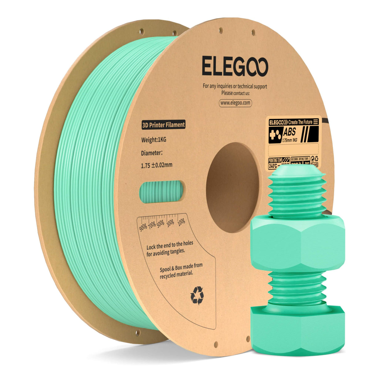 ELEGOO TPU Filament 1.75mm Grey 1KG, 95A Flexible Soft 3D Printing Filament 1KG Spool(2.2lbs) Fits for Most FDM 3D Printers