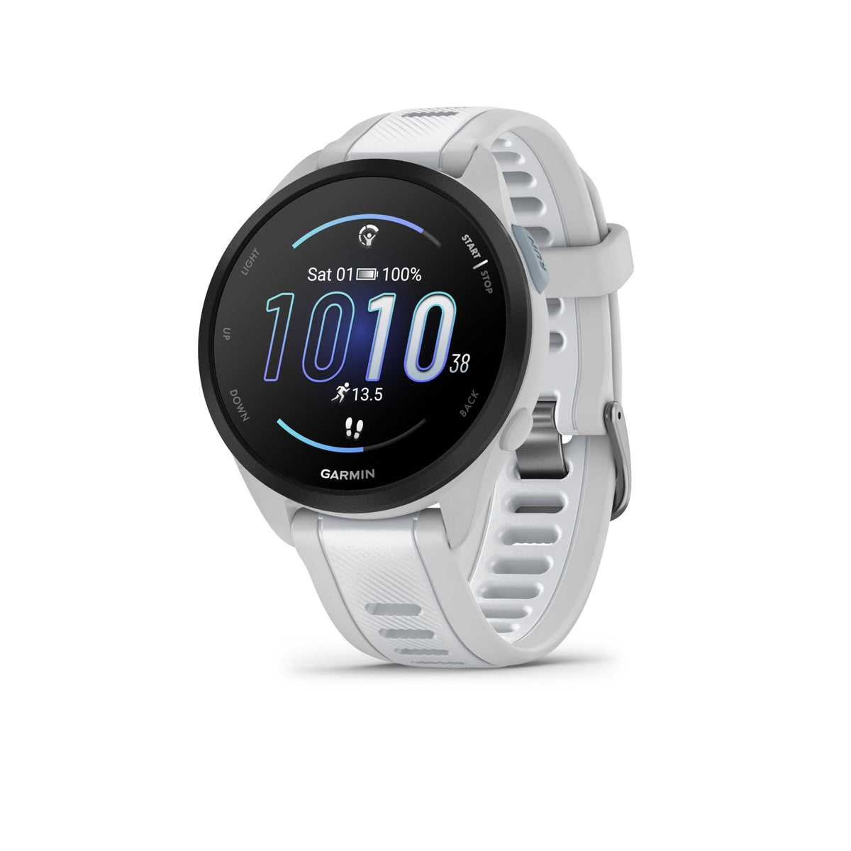 Garmin Forerunner 165, 43mm GPS running smartwatch, lightweight, AMOLED touchscreen, advanced training, insights & features, safety & tracking features, up to 11 days battery life, Black