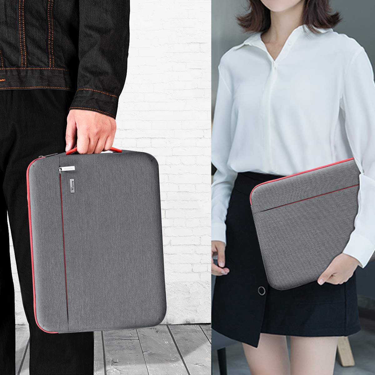 Voova 360° Protective Laptop Sleeve Case 11 11.6 12 inch, Waterproof Computer Cover Bag Compatible with Surface Pro 7 8/Laptop Go 2 3, MacBook Air 11, Chromebook, 12.5" Asus Acer Hp Tablet,Pink