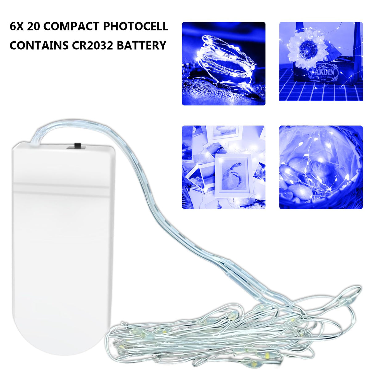 Jsdoin Fairy Lights, 6 Pack 2m 20 Led Battery Operated String Lights Copper Wire Light for Indoor Outdoor Lighting, Bedroom, Wedding Decor, Party, Christmas, Tree Decoration (Warm White)