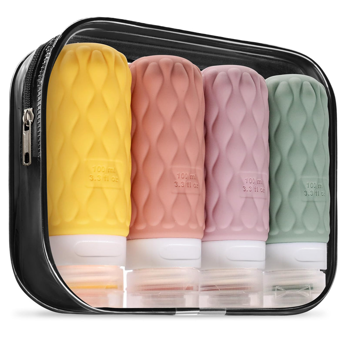 100ml Silicone Travel Bottles for Toiletries for Shampoo and Conditioner