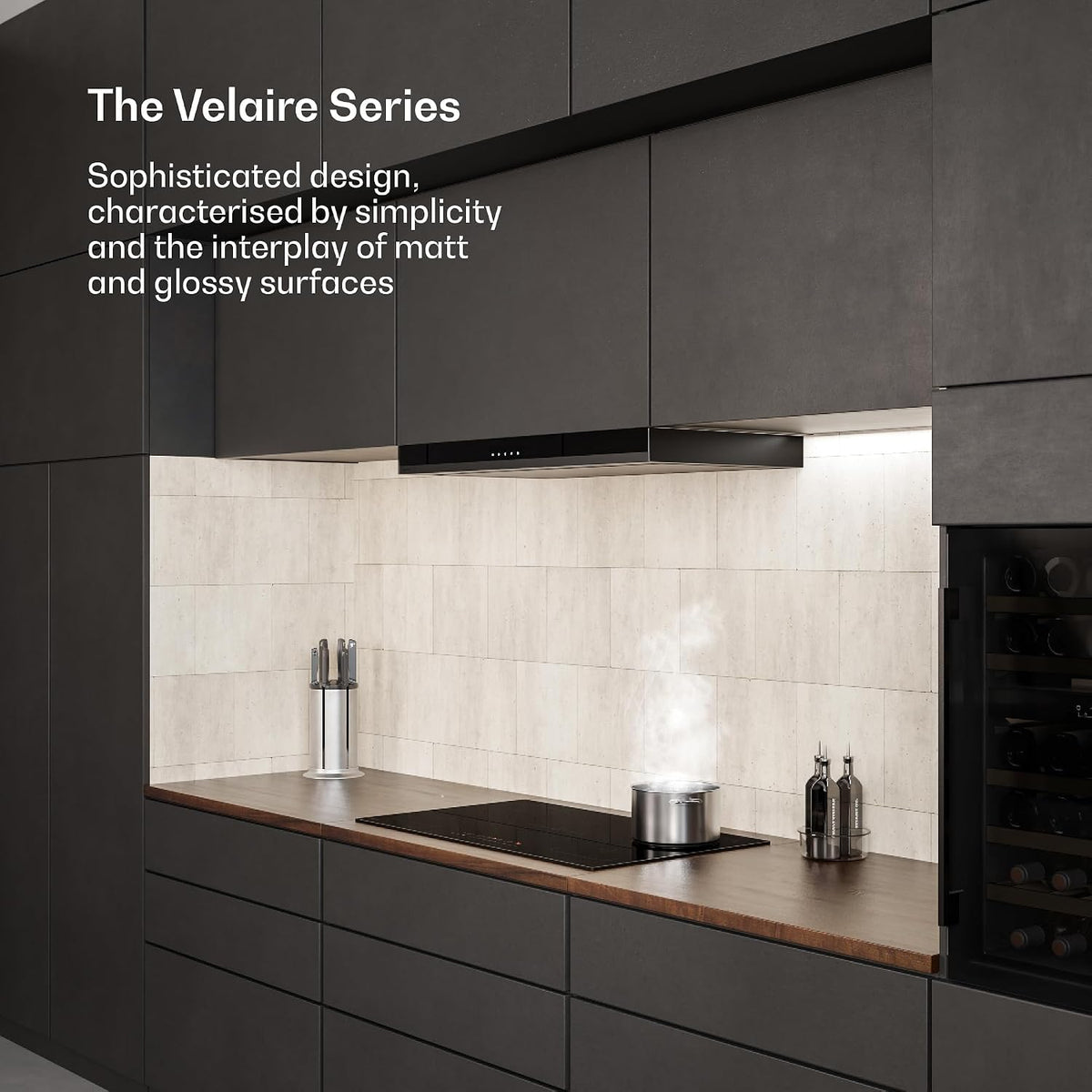 Klarstein Velaire Induction Hob 90 cm – 5 Zone Cooktop 7200W, Touch Slider, 9 Power Levels, 2 Flex Zones, Residual Heat Indicator