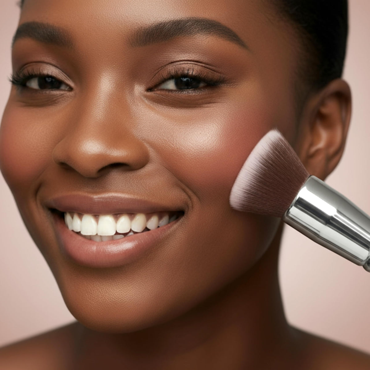 Make Up Brush Foundation Kabuki Flat Top, Perfect For Blending Liquid Cream