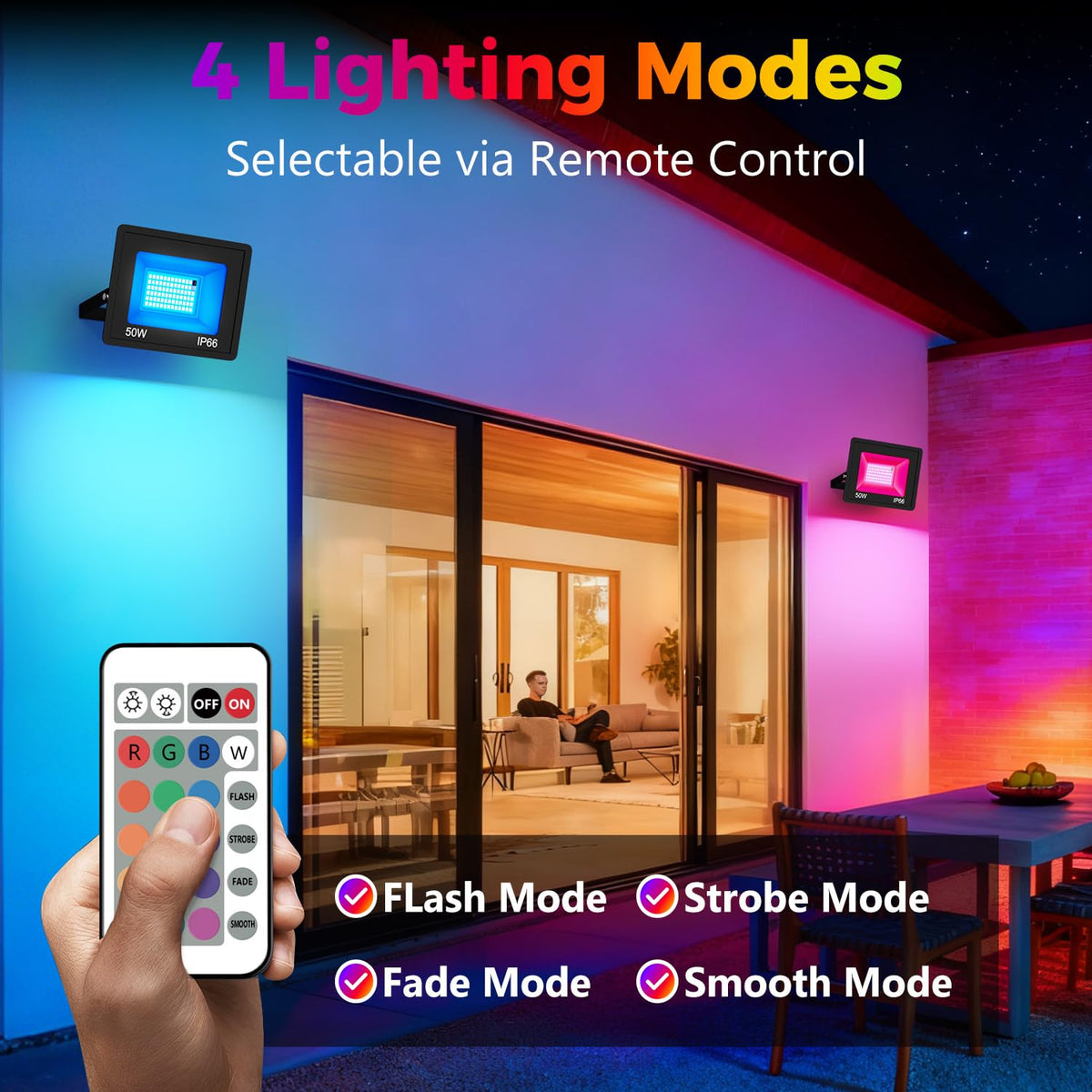 vighep Security Lights Outdoor Motion Sensor, 100W Led Pir Floodlight with Remote Control, 6500K Cold White IP66 Waterproof Outside Wall Light Mains Powered for Garage Backyard Garden Doorway