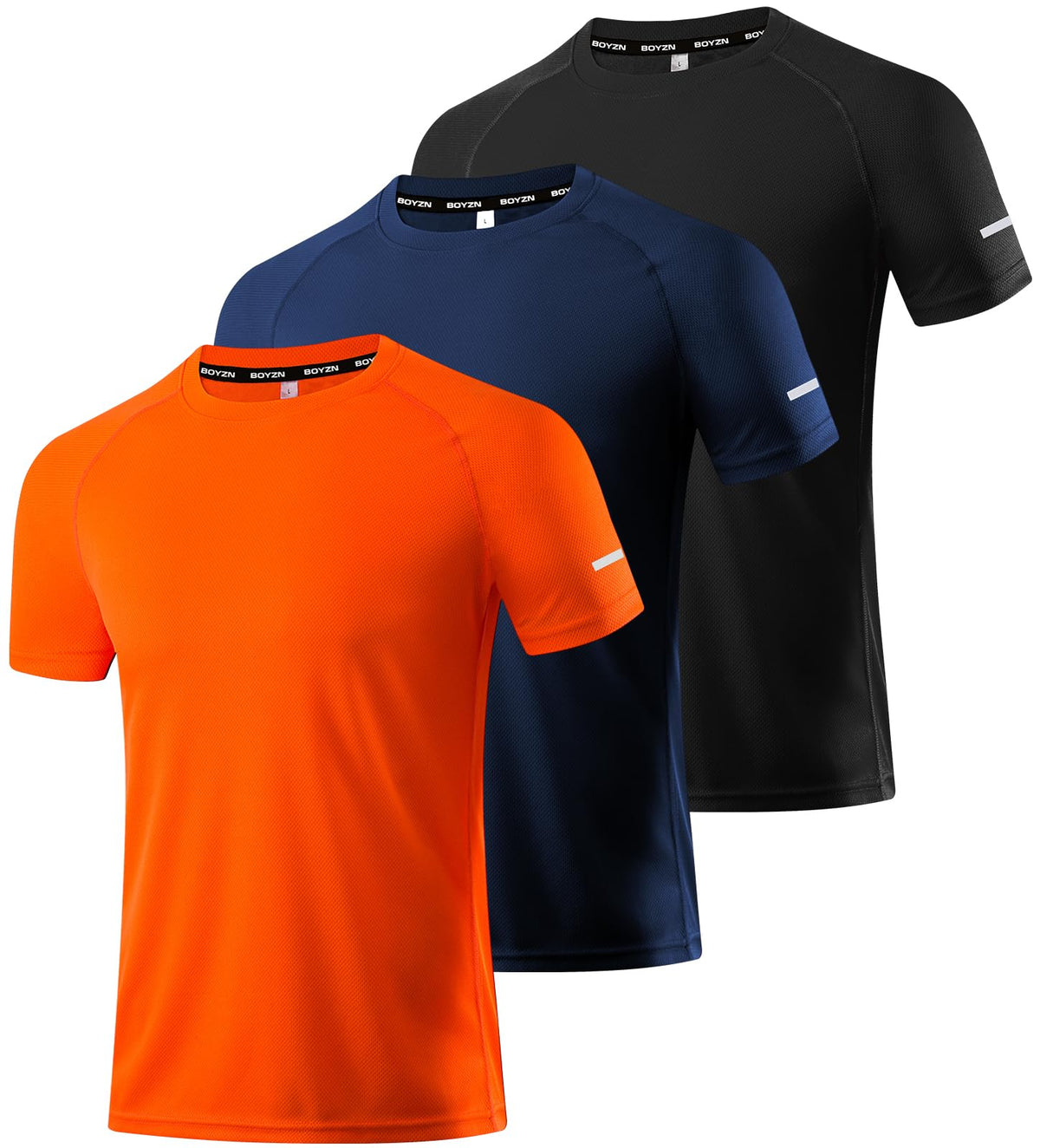 Boyzn 1, 3, 5 or 7 Pack Men's Workout Running Shirts, Dry Fit Moisture Wicking T-Shirt, Gym Athletic Short Sleeve Tee Shirts