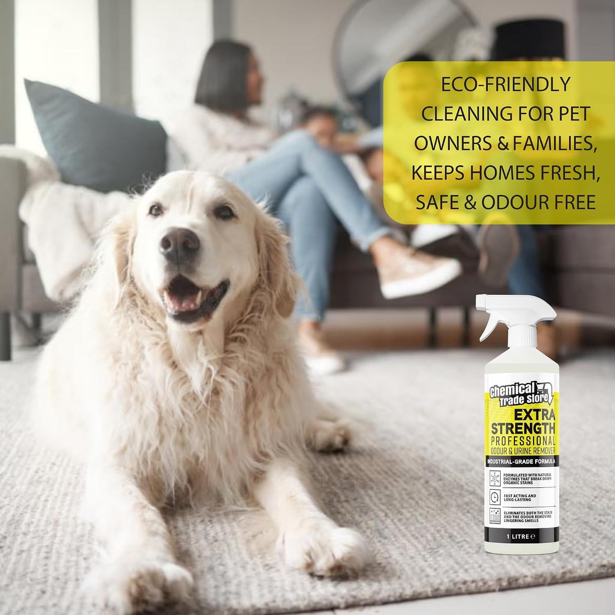Enzyme Odour & Urine Remover 2.5L - Professional Pet Stain & Smell Eliminator - Safe for Carpets, Upholstery & Hard Floors