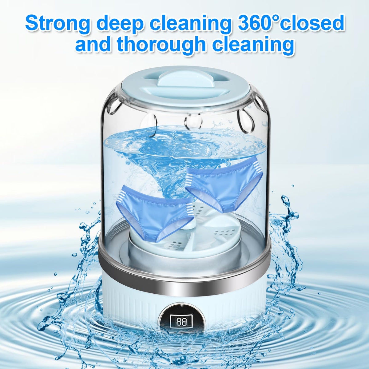 Portable Washing Machine, With a USB mini Washing Machine, 600 g Tragbare Underwear Washing Machines, Suitable for travel camping dormitories (white)