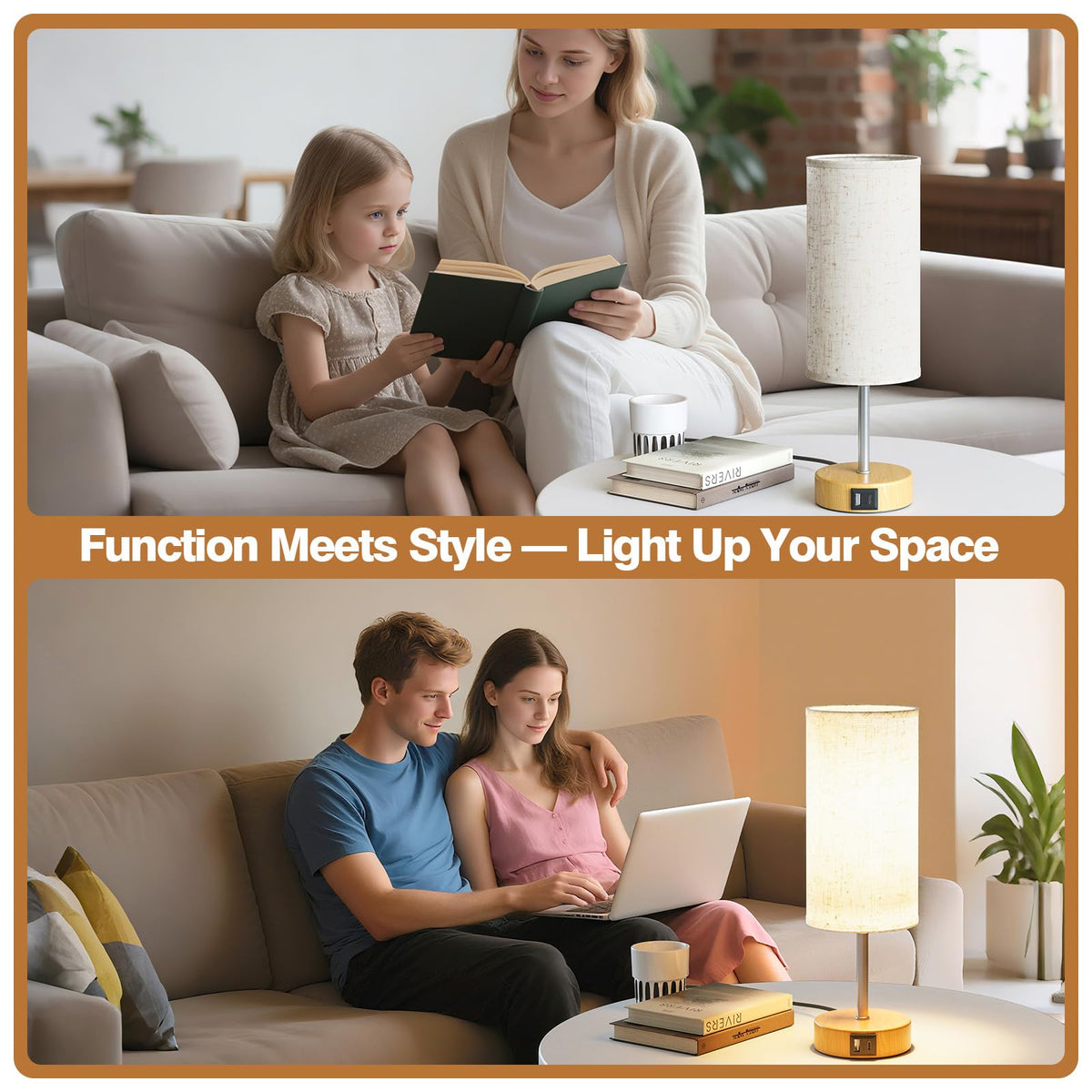 Bedside Lamp, Touch Table Lamp for Bedroom, Living Room & Office