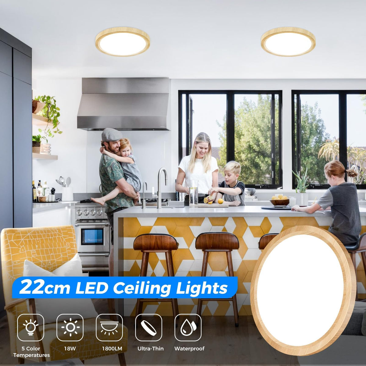 Peasur Bathroom Light, 3000K/3500K/4000K/5000K/6500K 5 Color Temperature
