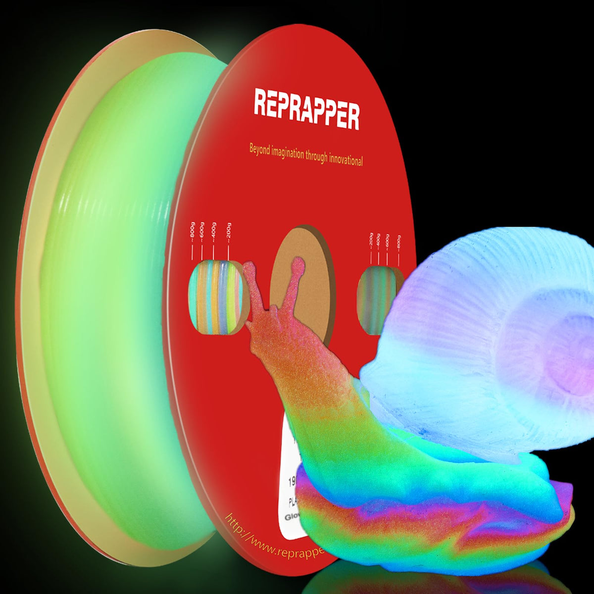 Reprapper 4X 250g Color Pack – Dual Color PLA Filament 1.75mm for 3D Printer & 3D Pen, Multicolour Filament, 4 x 250g Matte Red/Blue, Matte Purple/Green, Silk Red/Blue, and Silk Purple/Green