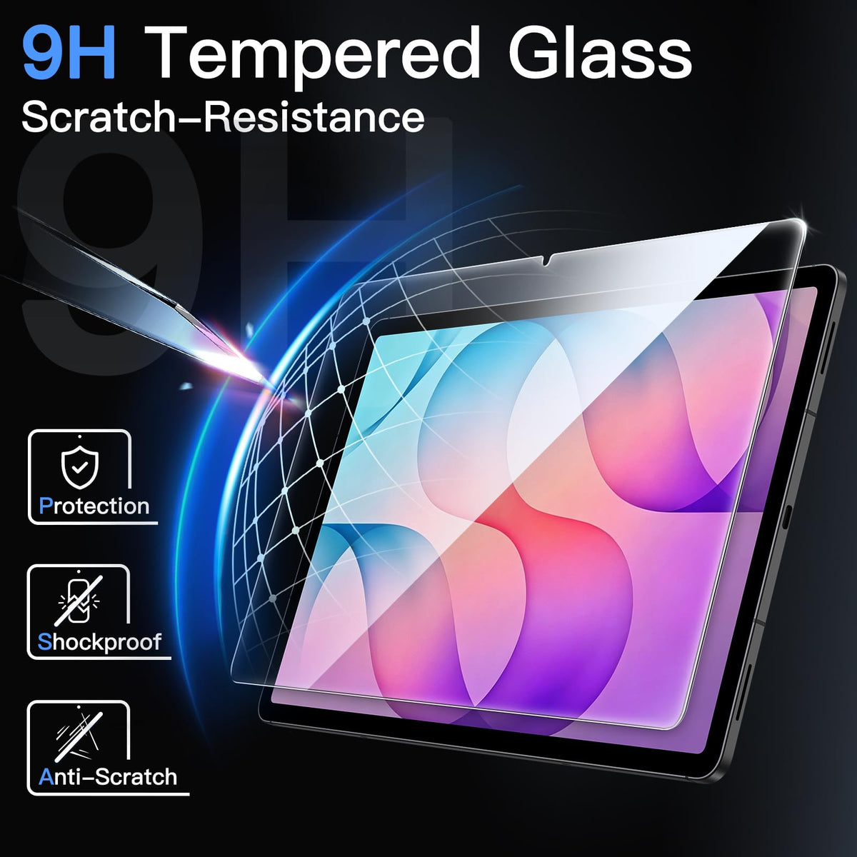 JETech Screen Protector for Galaxy Tab S10 Lite/S10 FE/S9 FE/S9, 2-Pack