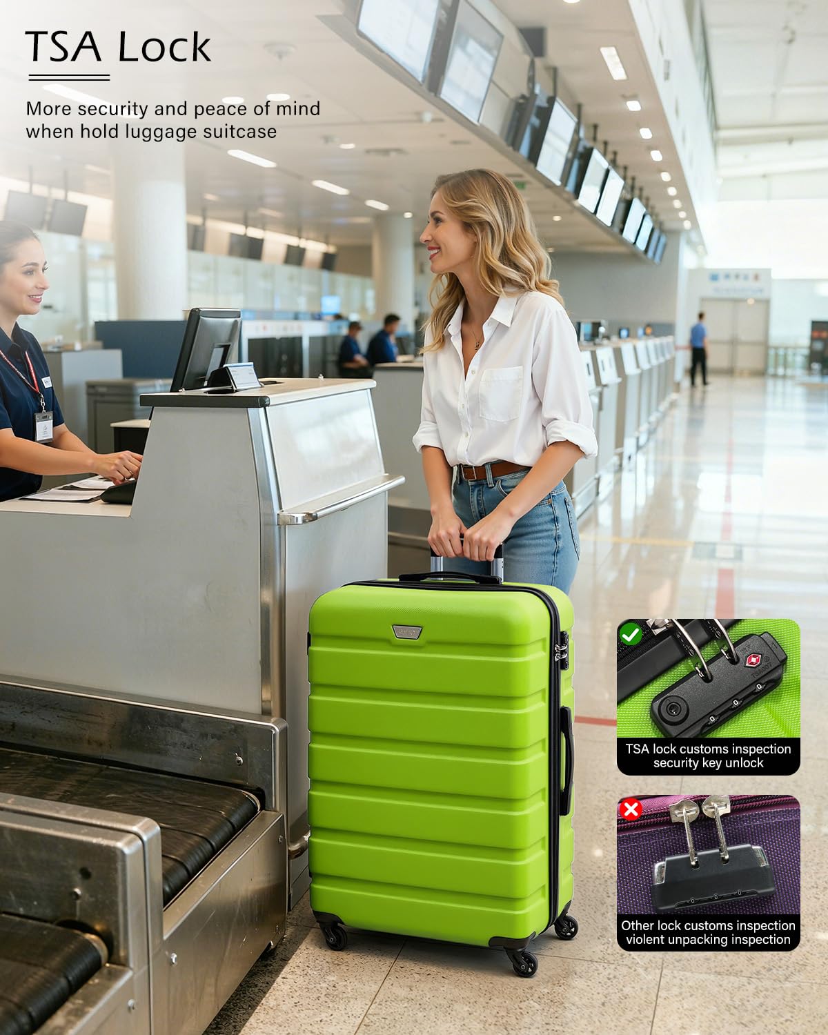 COOLIFE 28 Inch Large Suitcase, ABS+PC, Lightweight Hard Shell Luggage