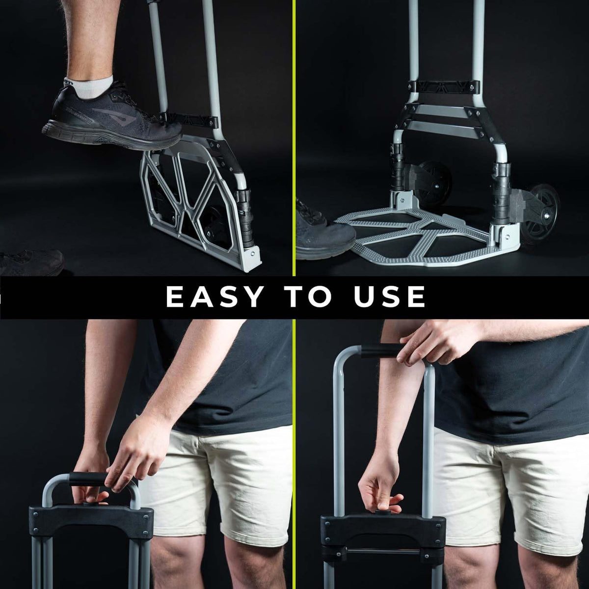WMR Heavy Duty Folding Aluminium Hand Truck Trolley | Multi-Purpose Sack Barrow Cart | Lightweight & Durable Aluminium Trolley for Luggage, Groceries, Office, Warehouse | 80KG Load Capacity