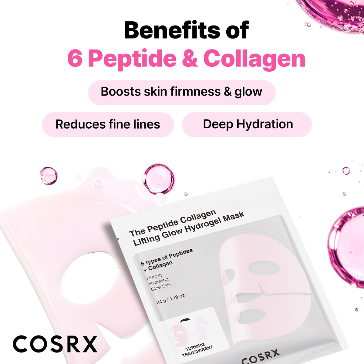 COSRX 6 Peptide Collagen Booster Serum 150ml, Face Toner with Niacinamide