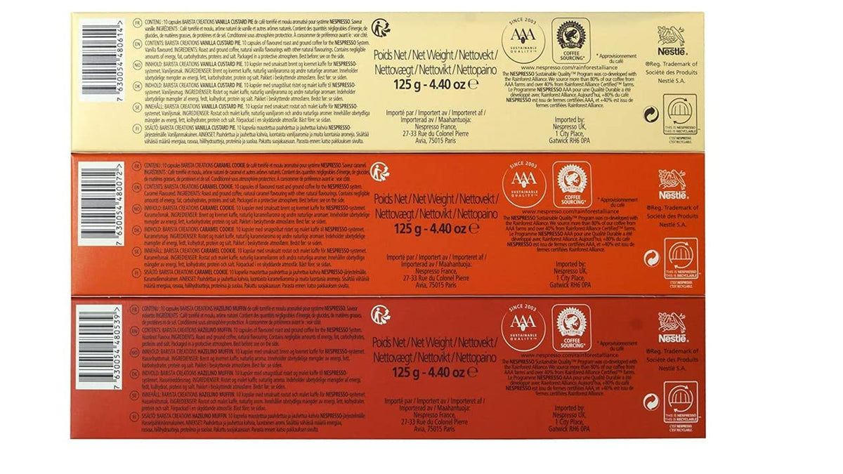Nespresso Vertuo Coffee Pods Espresso Variety Pack - 30 Capsules (3 sleeves) Includes 10 Altissio, 10 Diavolto, 10 Voltesso Pods