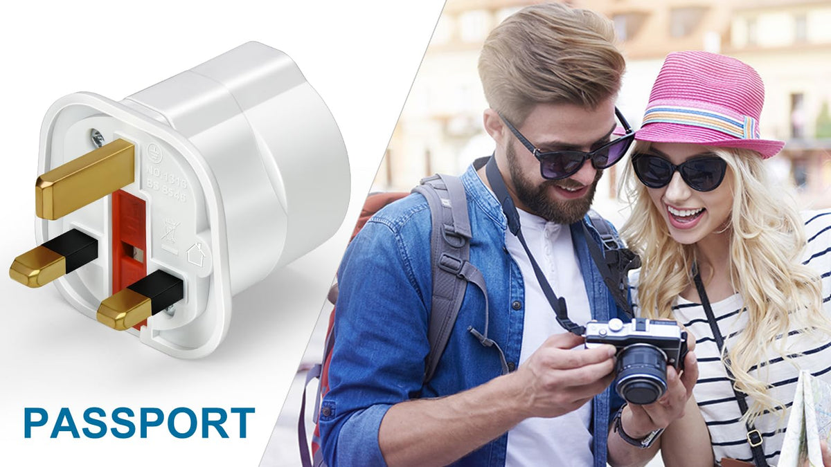 VGUARD European to UK Plug Adapter 2 Pack BS8546 Certified Travel Adapter 2-Pin to 3-Pin, EU Schuko to UK Plug with 13A Fuse for Europe French Spanish German Turkish to UK Socket - Black