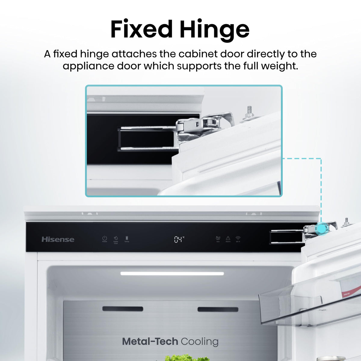 Hisense FV298N4ACE Tall Freestanding Freezer 240 Litre Capacity Total No Frost with LED Display 59D x 59.5W x 172H cm - Stainless Steel, Silver
