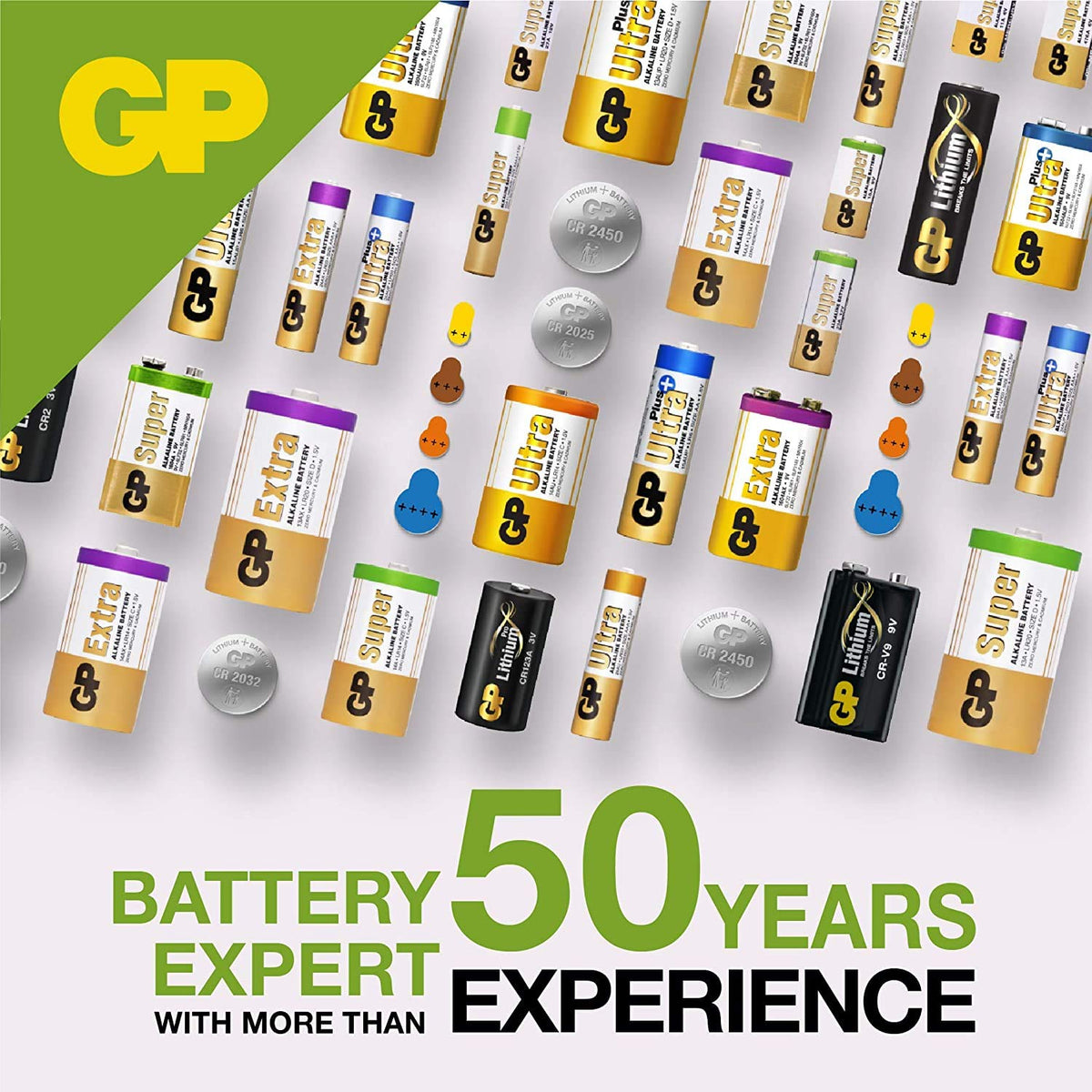 GP CR2025 3V Lithium Coin Cell Batteries – Pack of 20, Car Key Fob