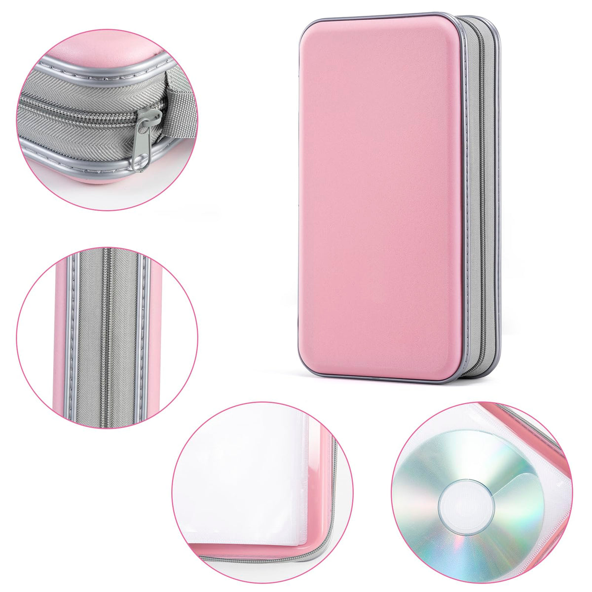 LIOVODE DVD Case, 96 Capacity CD Case Holder Organizer Disc Wallet for Car