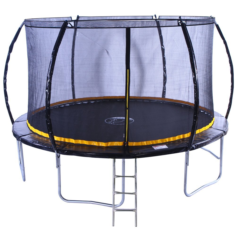 Kanga Trampoline Outdoor Round Inc Safety Enclosure Net, Ladder & Anchor Kit (Curved Shape)
