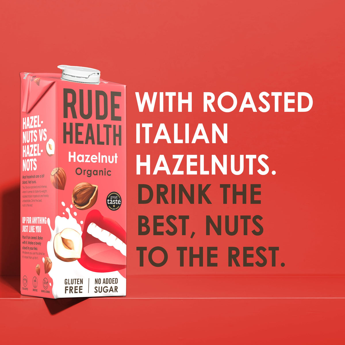 Rude Health 6 x 1 Litre Organic Oat Dairy-Alt Milk, 100% Natural Organic Drink, Lactose Free, Dairy Free & Gluten-Free, No Added Sugar, Award-Winning, Healthy & Vegan, 100% Recyclable Packaging