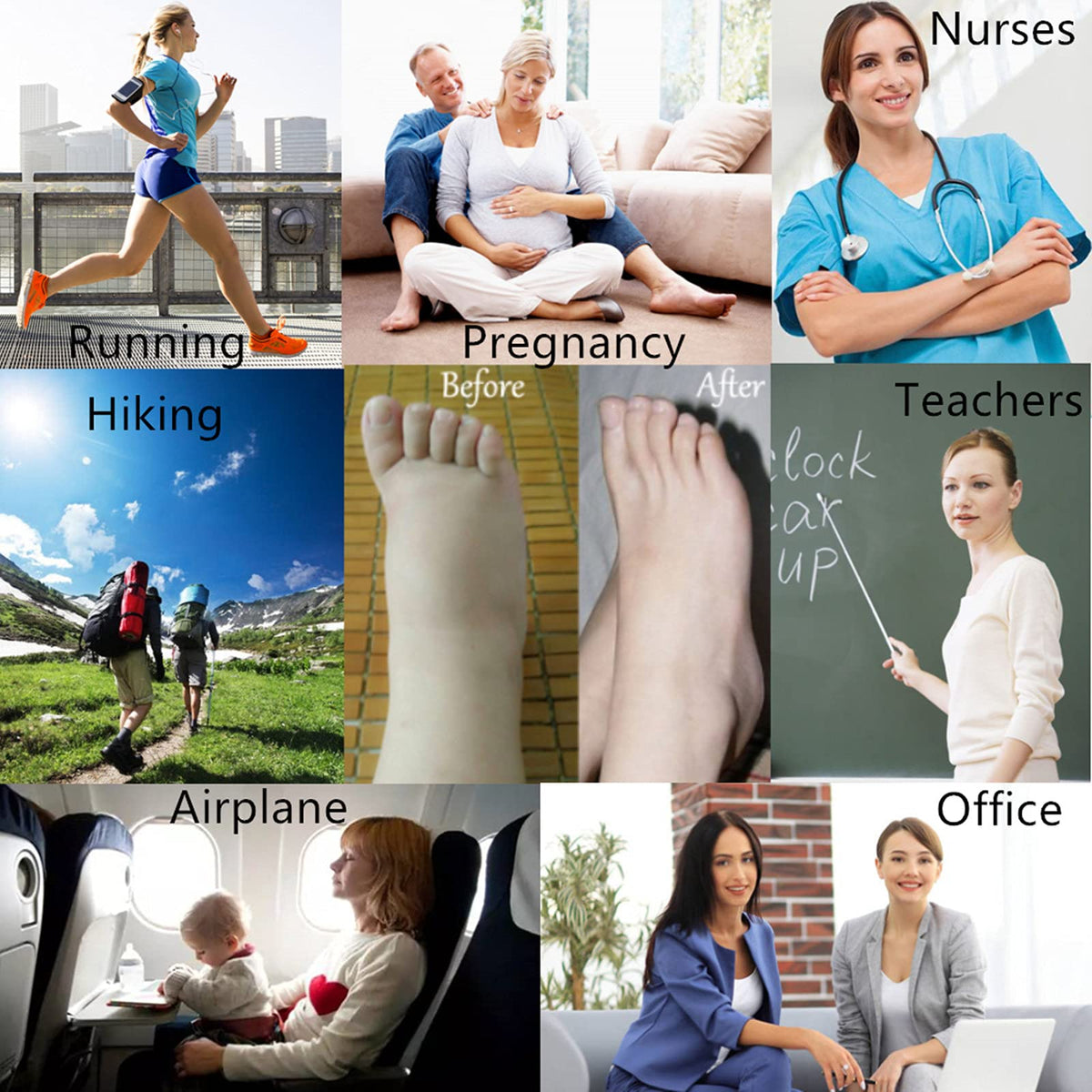 Compression Socks for Women Men, 2/3/4/6 Pairs 20-25mmHg Knee High Socks Compression Stockings for Sport, Athletic, Edema, Diabetic, Varicose Veins, Travel, Pregnancy, Nursing