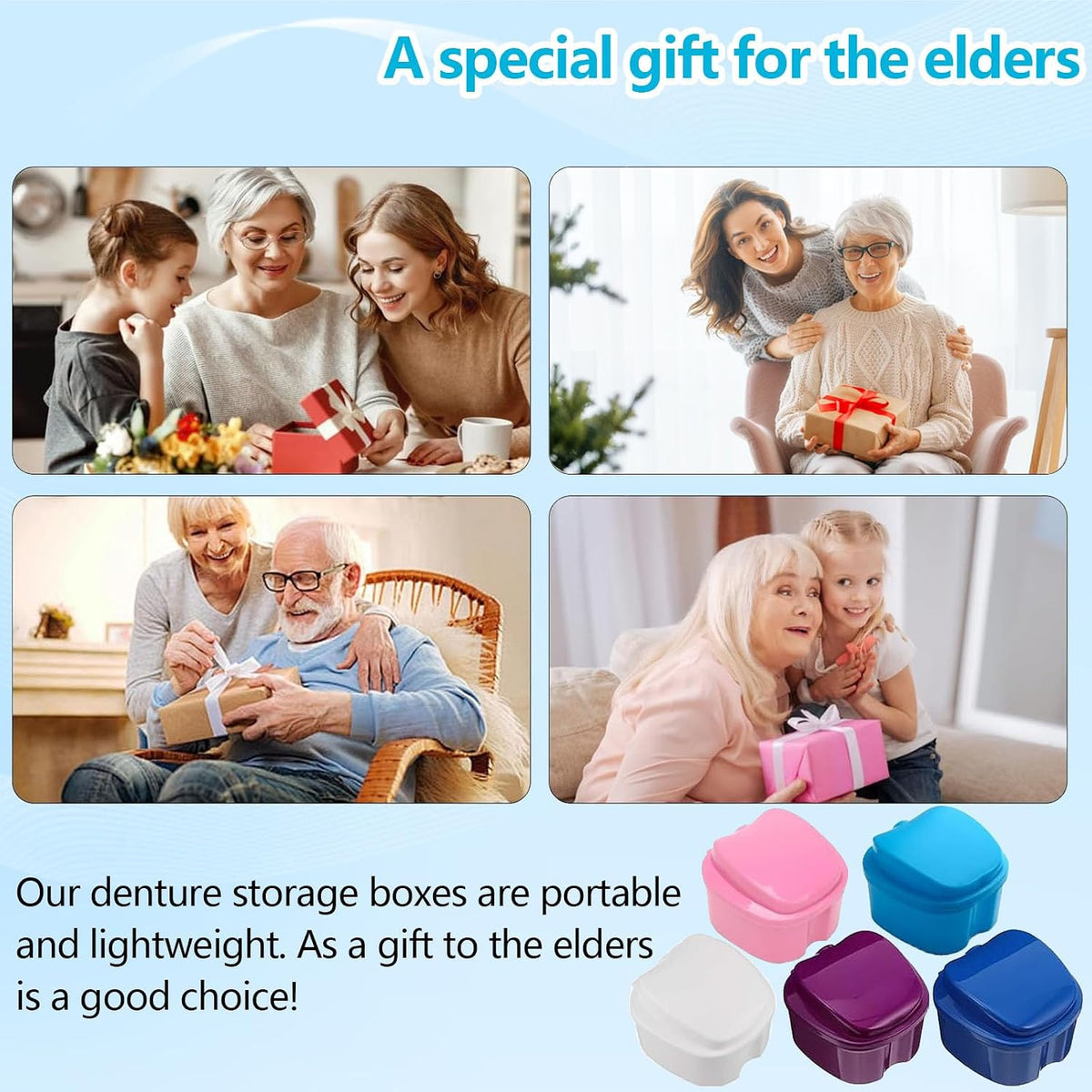 chenqi Retainer Cup Holder Mouthguard Cleaning Case with Strainer Basket, Denture Bath Box Storage Cup Holder for Travel Cleaning