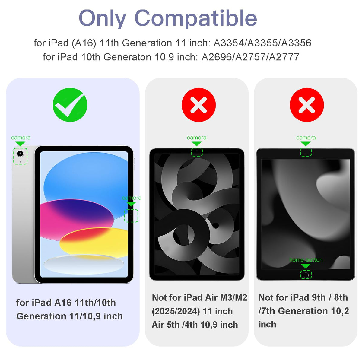 Vobafe Case for iPad A16 11th Generation 11 Inch 2025/iPad 10th 10.9" 2022