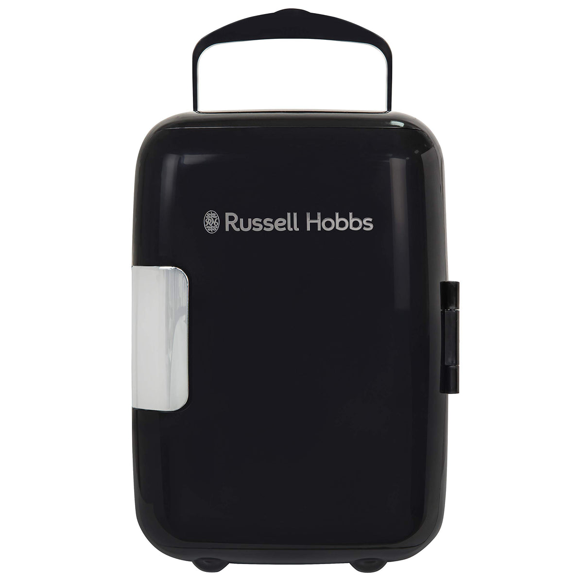 Russell Hobbs RH4CLR1001 4L/6 Can Portable Mini Cooler & Warmer for Drinks, Cosmetics/Makeup/Skincare, AC/DC Power, Retro Style, White, For Bedroom, Home, Caravan, Car
