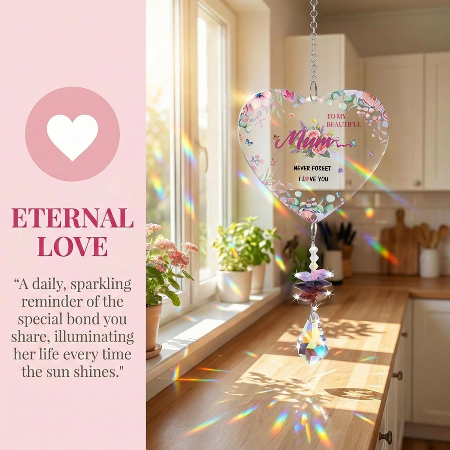Gifts For Mum, Crystal Suncatcher, Mum Birthday Gifts From Daughters & Sons, Mothers Day For Gifts, Presents For Mummy On Christmas, Valentine's Day, Mother's Day