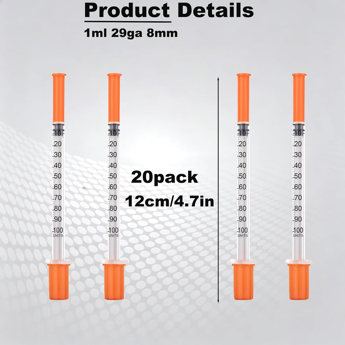 20 Pack 1 mL Precision Plastic Measuring and Dispensing Tools, 29G 8 mm, Individually Packaged, Multipurpose Liquid Transfer and Measurement