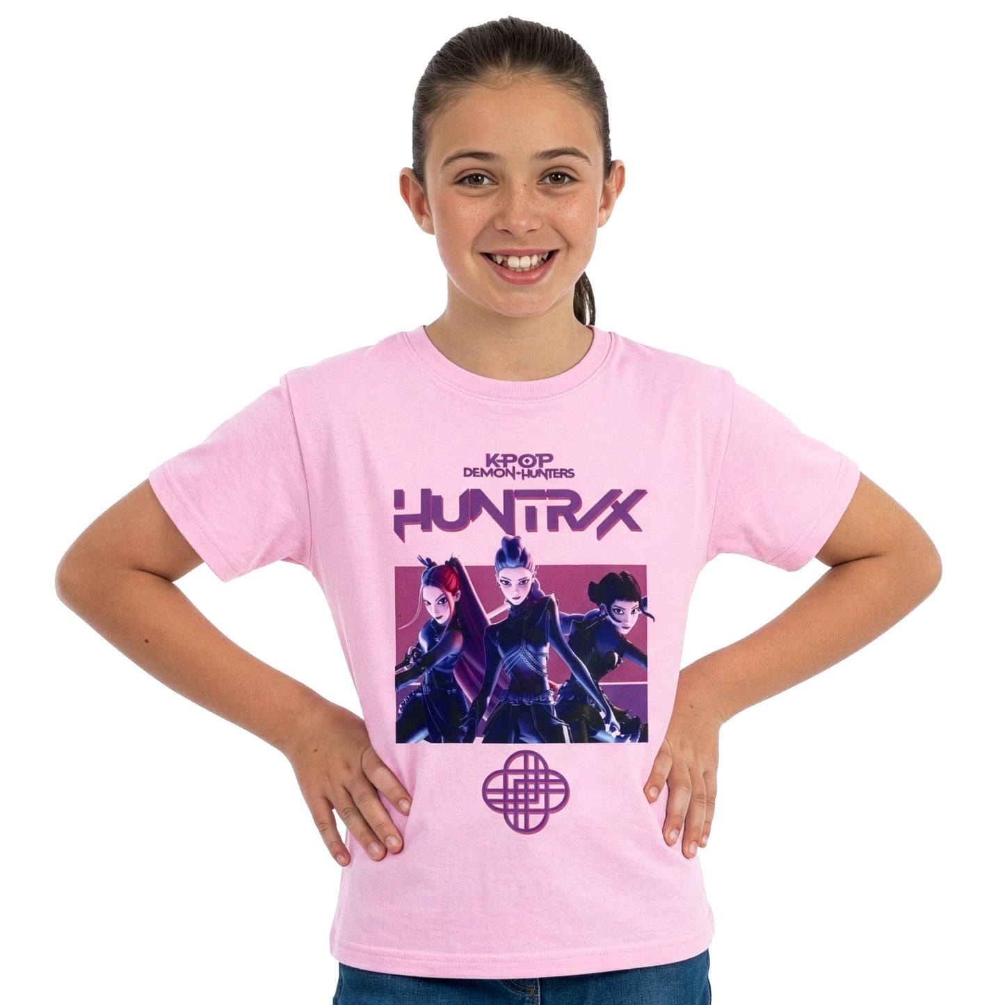 KPop Demon Hunters Tshirt, Huntrix Girls Tshirt, K Pop Kids Clothes, Short Sleeve Girls' T-Shirts, Ages 5 to 12 Years