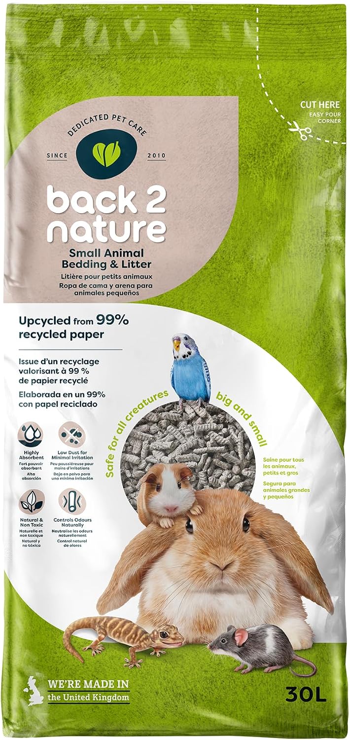 Back2Nature Small Animal Bedding (30L) - Non-Toxic Recycled Paper