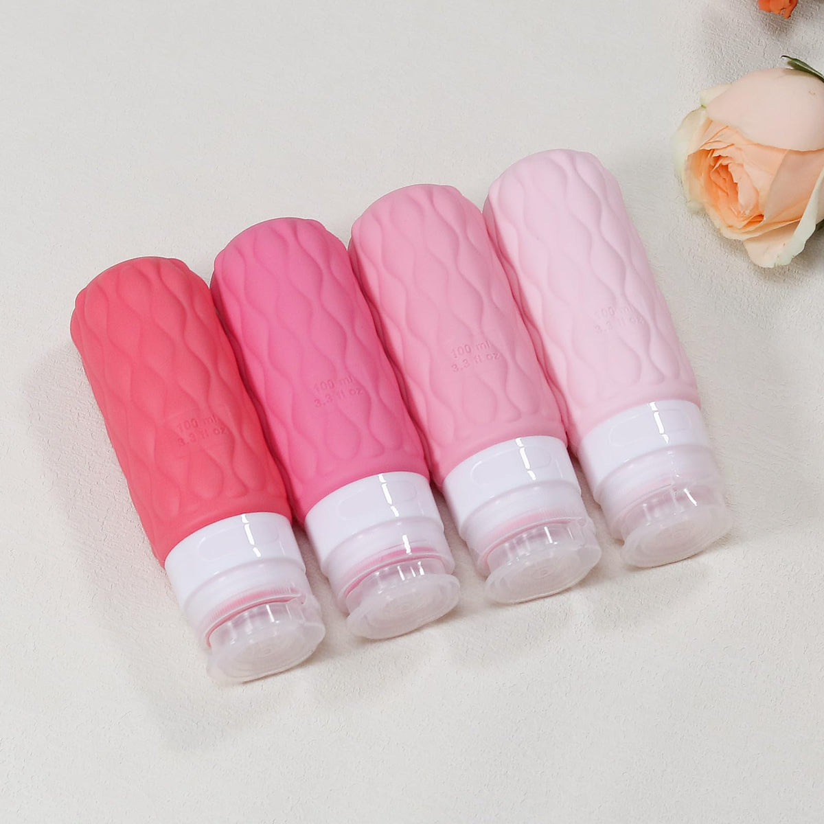 100ml Silicone Travel Bottles for Toiletries for Shampoo and Conditioner