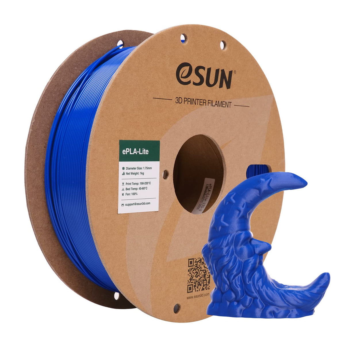 eSUN PLA Filament 1.75mm 1KG(2.2LBS), 3D Printer Filament PLA, Black