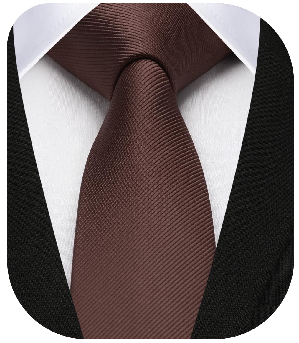 HISDERN Skinny Tie Solid Color 6cm Slim Ties for Men Wedding Classic Formal Business Necktie